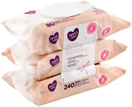 Parents Choice - Baby Wipes - Shea Butter - 3 Packs of 80