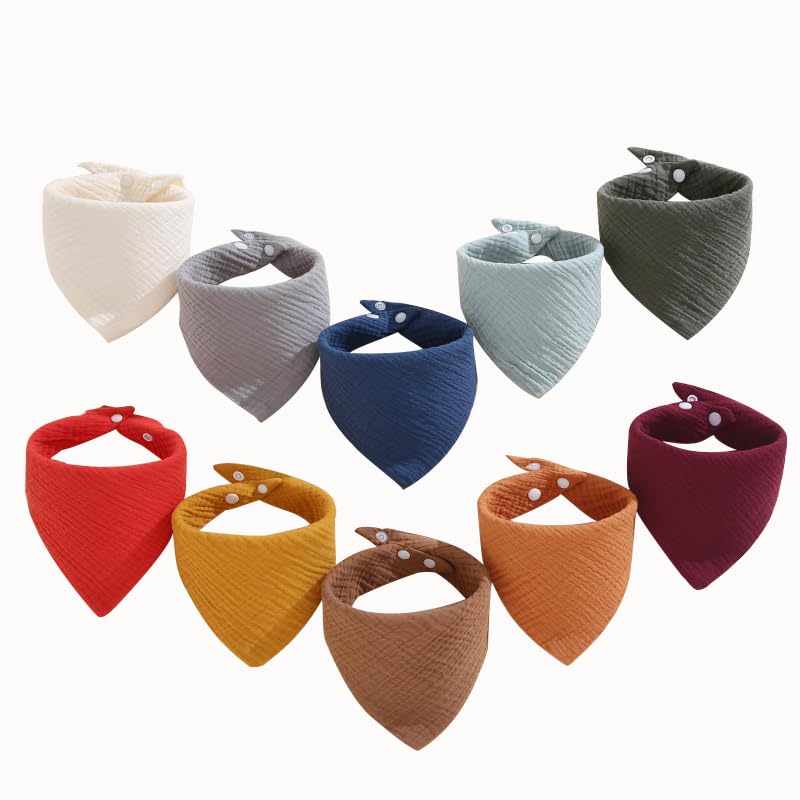 Muslin Bibs, 8 Pack Baby Bandana Drool Bibs,Extra Absorbent Soft Cotton,Baby Bib for Drooling and Teething