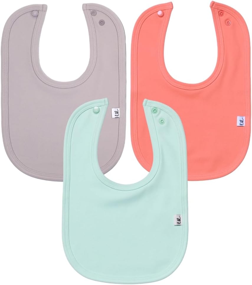 Leya & Lior SnapDry 3-Pack Classic Bibs for Babies – Instant-Dry Absorbent Drool Bibs for Boys & Girls