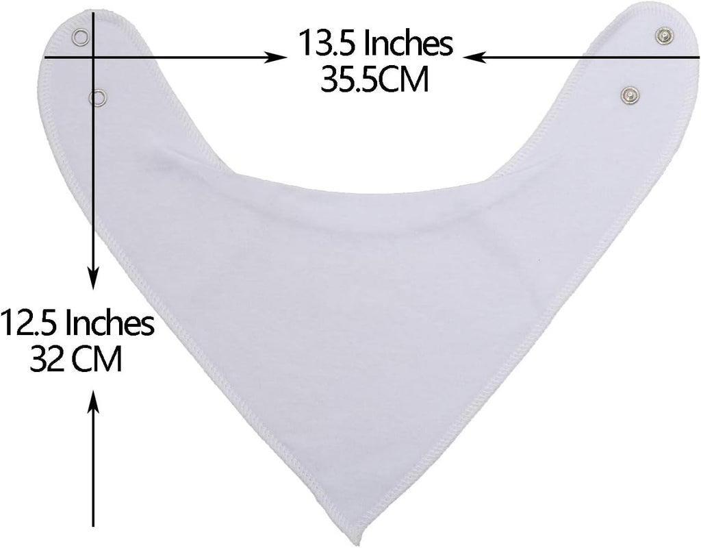 Maiwa Cotton White Bandana Drool Bibs for Baby Girl Boys for Drooling and Teething for 8 Pack