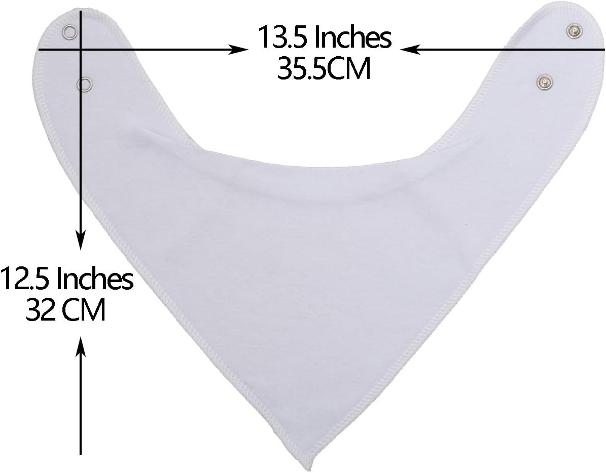 Maiwa Cotton White Bandana Drool Bibs for Baby Girl Boys for Drooling and Teething for 8 Pack