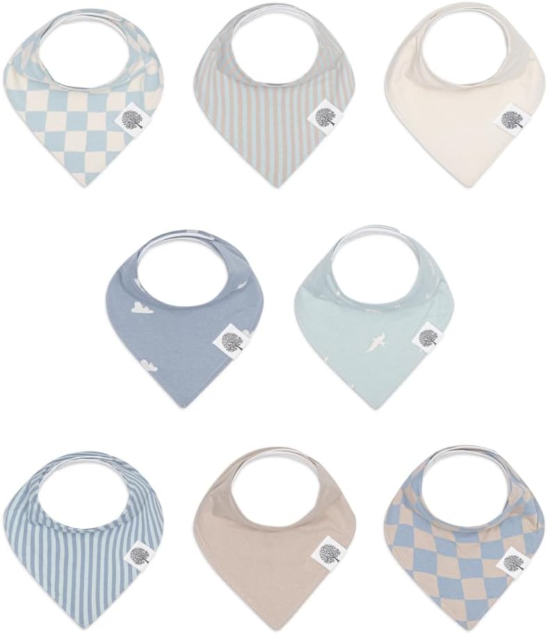 Parker Baby Co. Soft Bandana Drool Bibs for Baby Boys & Girls, 4pk & 8pk