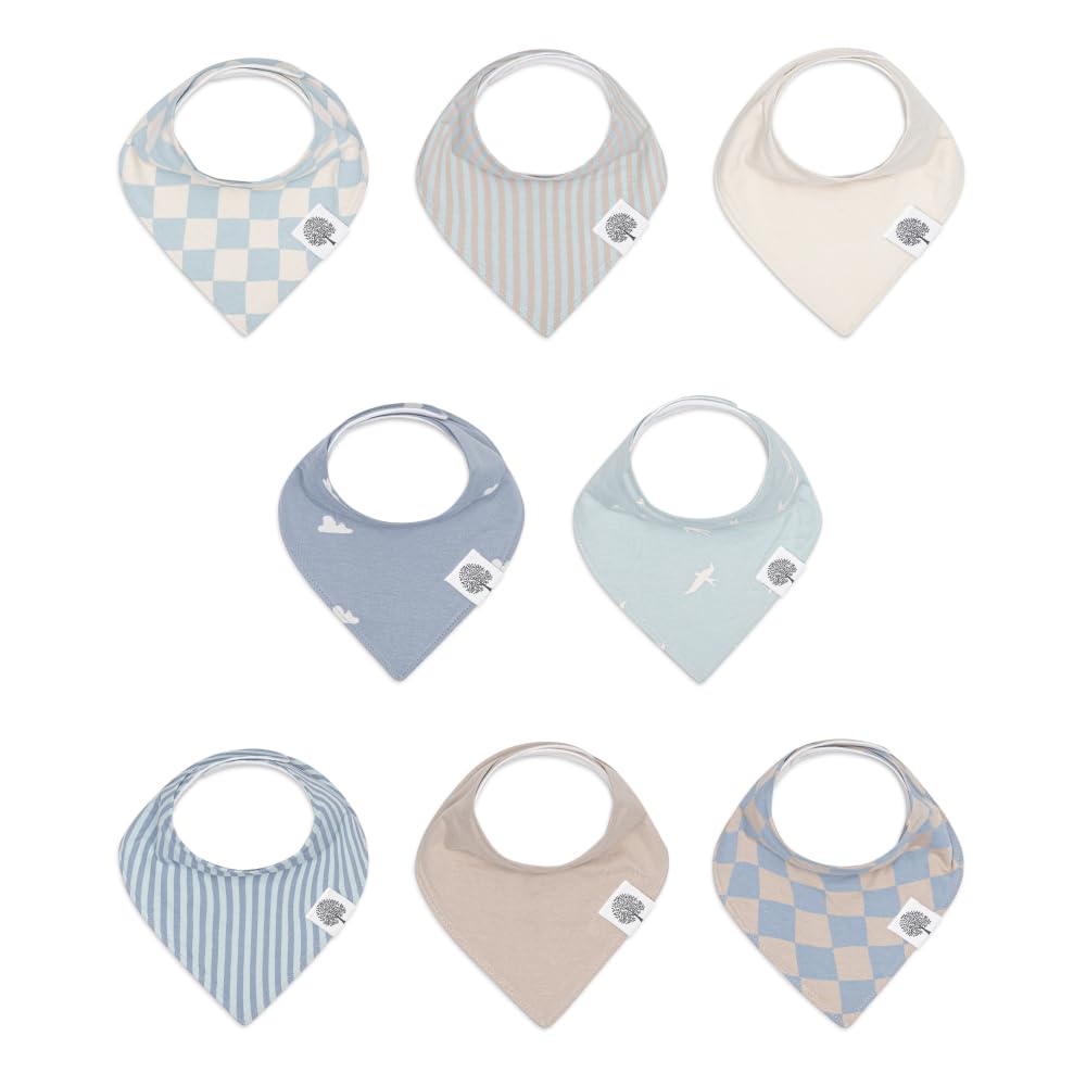 Parker Baby Co. Soft Bandana Drool Bibs for Baby Boys & Girls, 4pk & 8pk