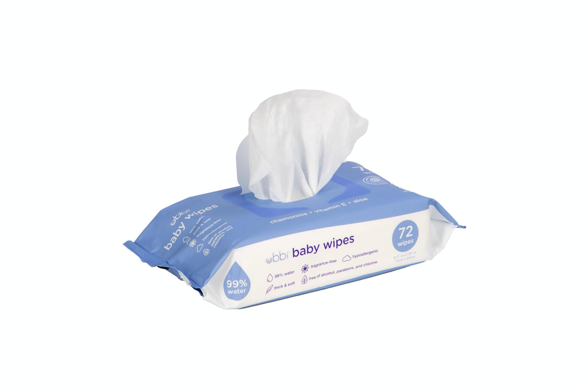 Ubbi Fragrance-Free Baby Wipes, 99% Water Based, EWG Verified, 3 Pack