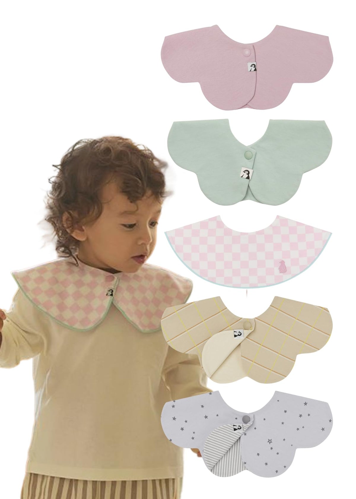 Konny Baby Bib 3/5/7-Pack Set, 360 ° Rotate, Soft and Absorbent Drooling for Toddler Boys Girls Baby Essentials