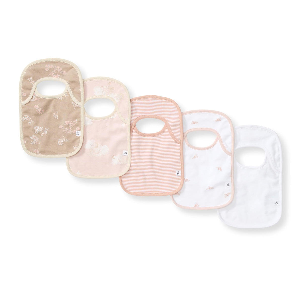 Burt’s Bees Baby Unisex Baby Bibs, Lap-Shoulder Drool Cloths, 100% Organic Cotton with Absorbent Terry Towel Backing Bibs