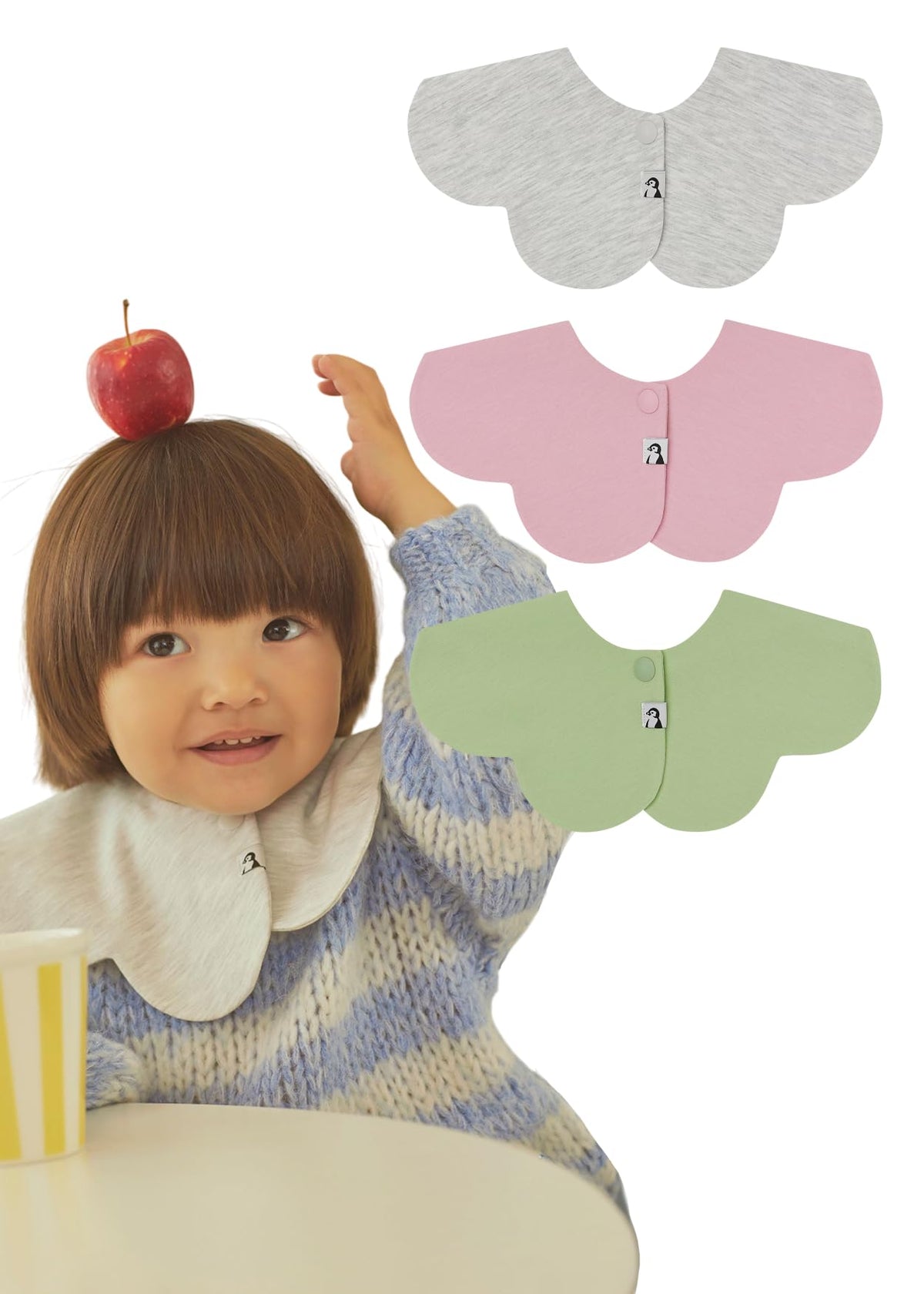 Konny Baby Bib 3/5/7-Pack Set, 360 ° Rotate, Soft and Absorbent Drooling for Toddler Boys Girls Baby Essentials