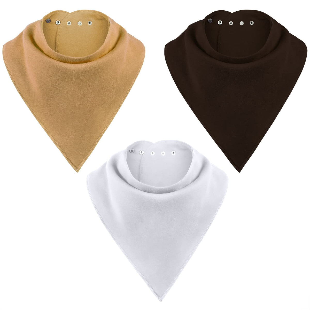 Adult Bandana Bibs 3 Pk, Large Absorbent Cloth Protectors for Senior Elderly, Reusable Cloth Scarf