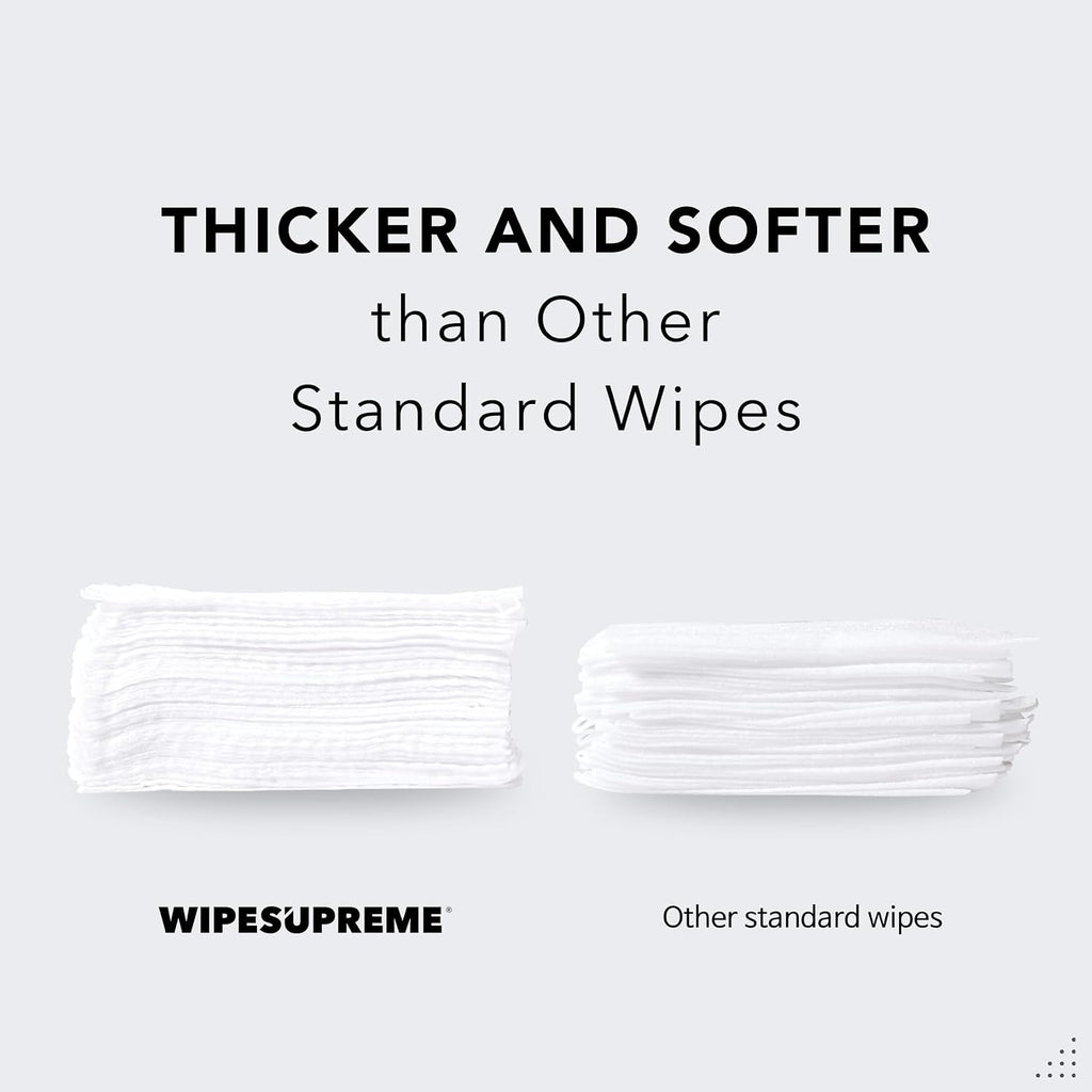 Wipesupreme Compostable Wipes, Hypoallergenic for Sensitive Skin, EWG Verified, Moisturizing with Hyaluronic Acid, Newborn Friendly, On-the-Go, 100 Count (4 Pack)