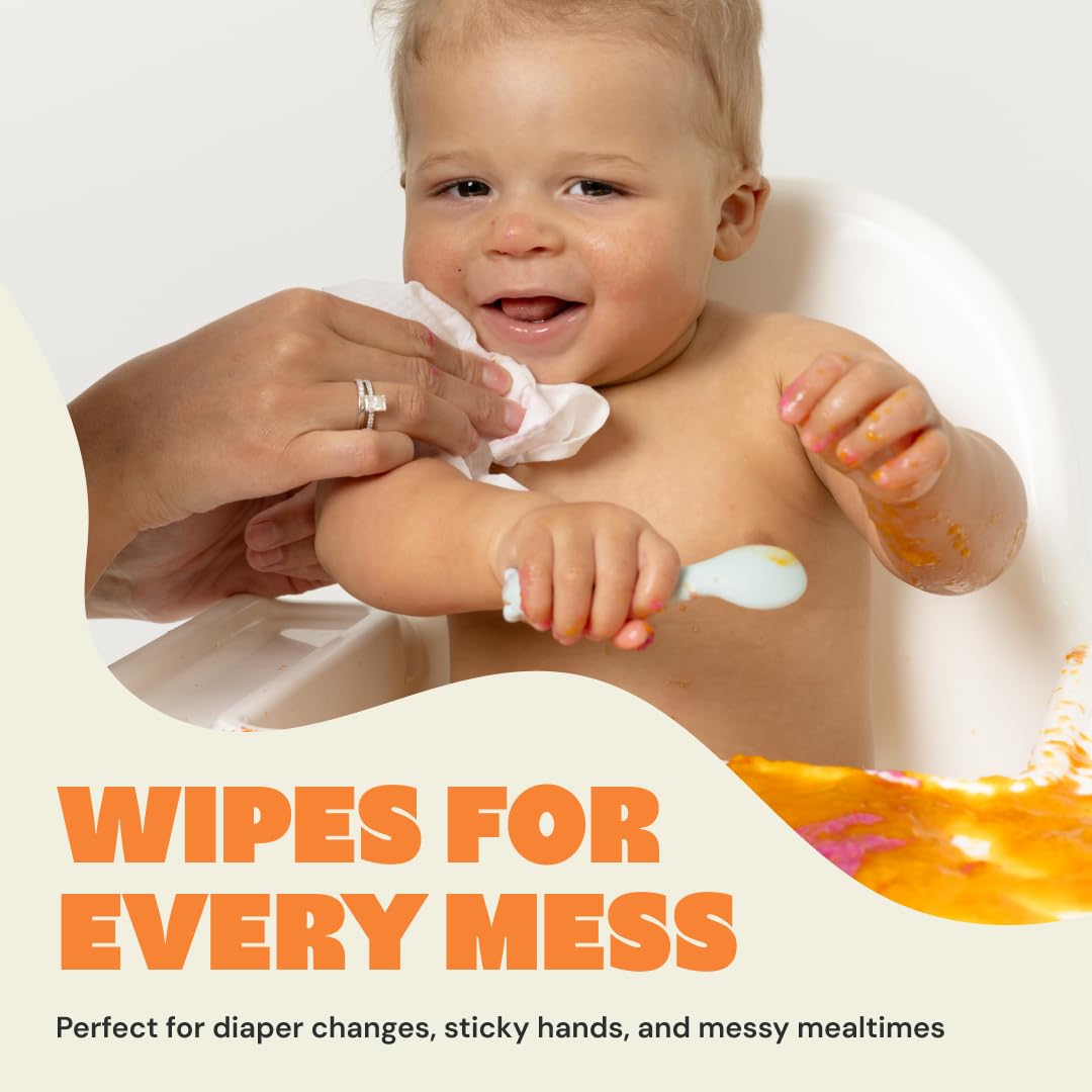 DYPER Newborn Sensitive Baby Wipes Unscented (224 Count), 99.9% Water-Based, Plant-Based & Hypoallergenic - Gentle for Sensitive Skin, Plastic-Free Multi-Use Wet Wipes (Pack of 4) Packaging May Vary