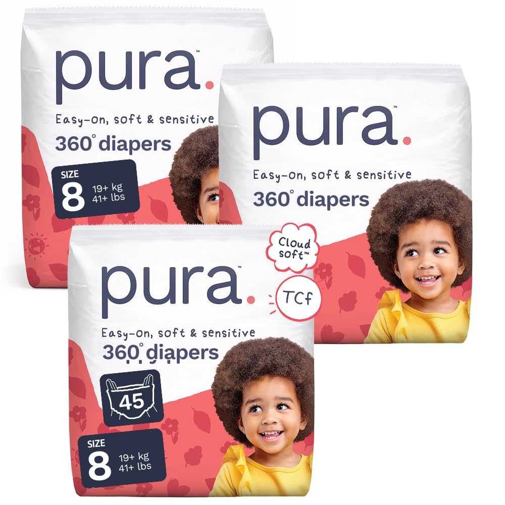 Pura 360° Stretch Diaper Pants Size 9 (48+ lbs) 45 Count