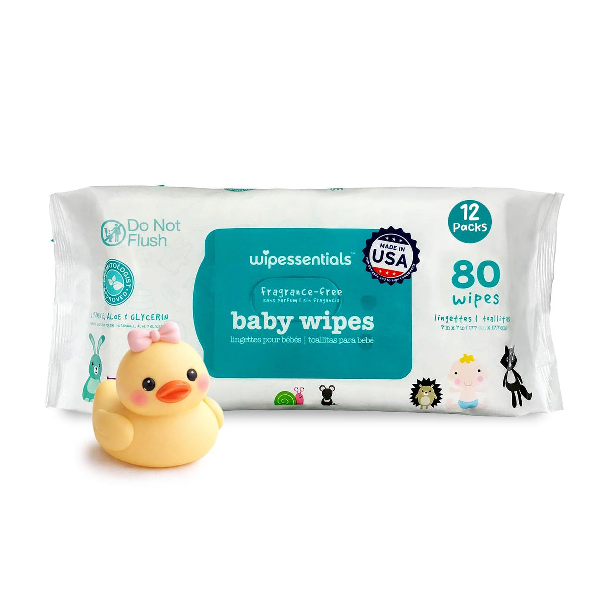 WipeEssentials Baby Wipes for Newborn Care, Unscented - 3 Pack 240 Count