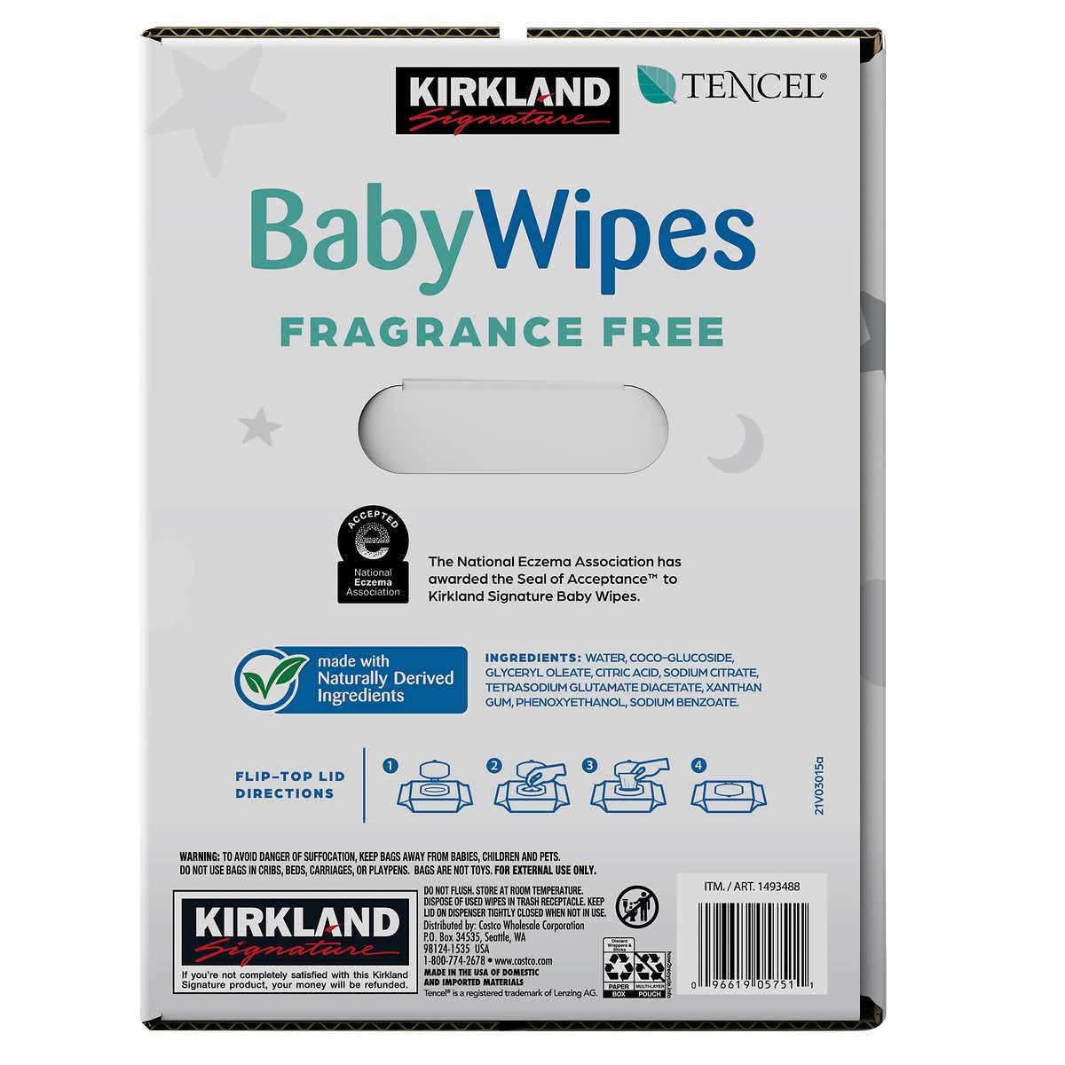 Kirkland Signature Fragrance Free Baby Wipes, 900 Count