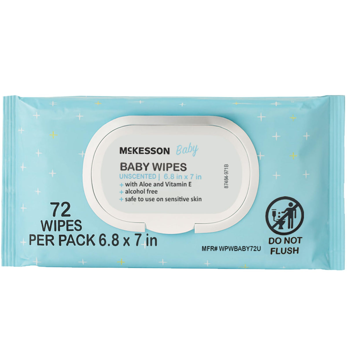 McKesson Baby Wipe with Aloe and, 6.8 x 7 in, 864 Wipes, 72 per Pack