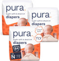 Pura Baby Diapers Newborn (Up to 10 lbs) 84 Count Sensitive Skin