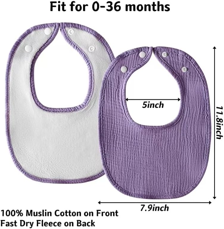 Muslin Baby Bibs 6-Pack Baby Drool Bandana Bibs for Baby Girls Boys Infant Newborn Toddler Drooling and Teething