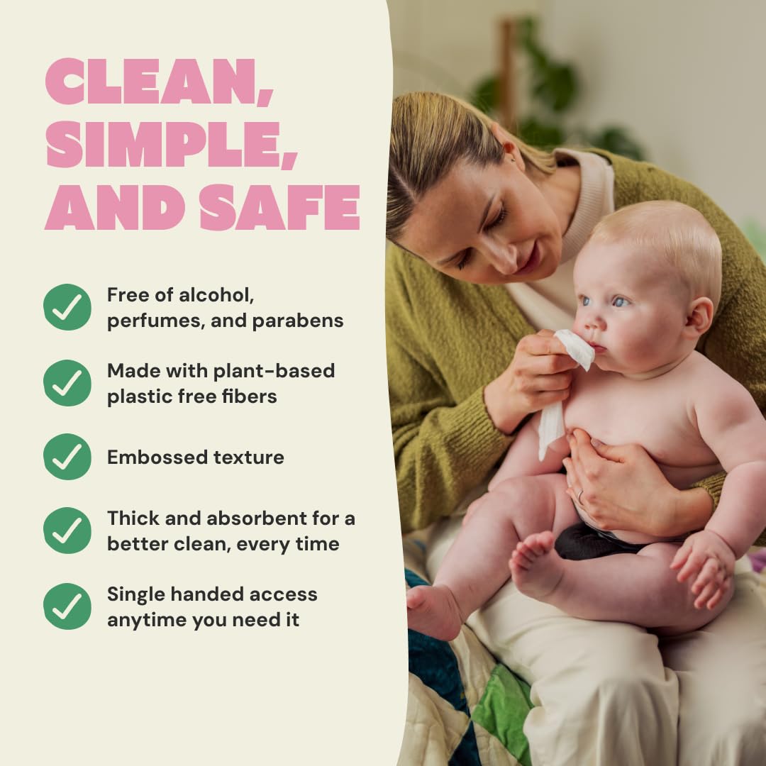 DYPER Baby Wipes 720 Count Hypoallergenic 99% Water Plant-Based Dermatologist Tested