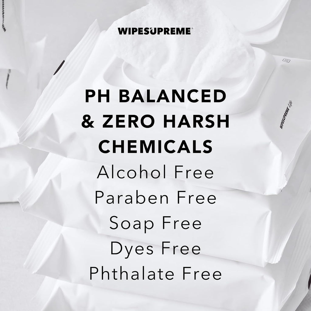 Wipesupreme Compostable Wipes, Hypoallergenic for Sensitive Skin, EWG Verified, Moisturizing with Hyaluronic Acid, Newborn Friendly, On-the-Go, 100 Count (4 Pack)