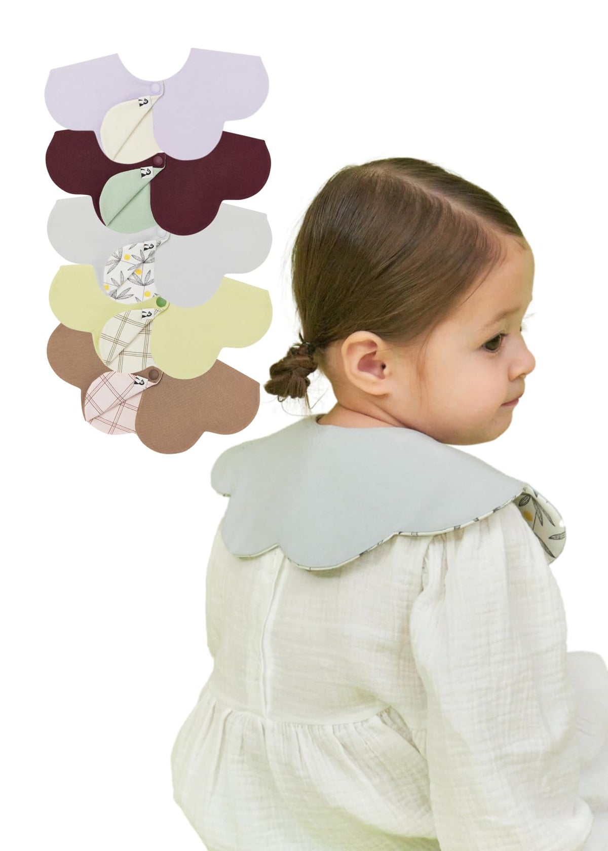 Konny Baby Bib 3/5/7-Pack Set, 360 ° Rotate, Soft and Absorbent Drooling for Toddler Boys Girls Baby Essentials