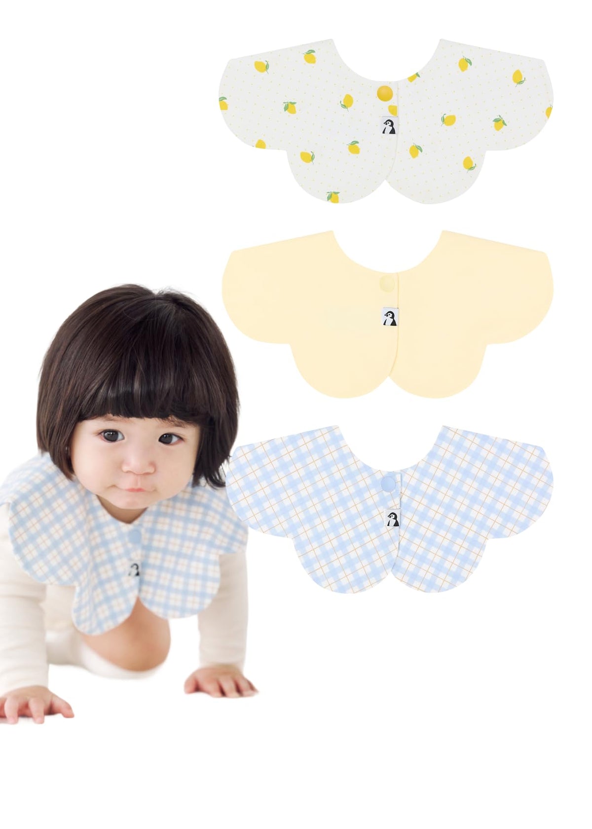 Konny Baby Bib 3/5/7-Pack Set, 360 ° Rotate, Soft and Absorbent Drooling for Toddler Boys Girls Baby Essentials