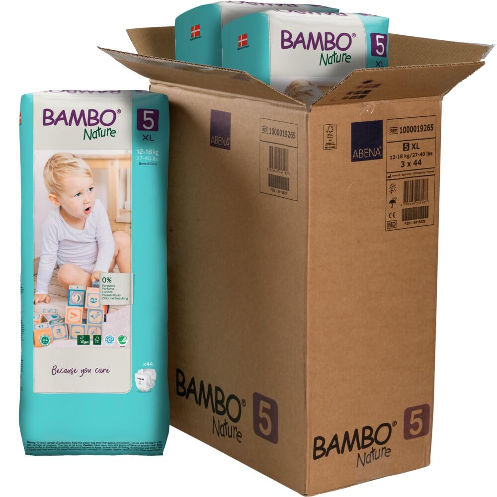 Bambo Nature Hypoallergenic Baby Diapers, Eco-Labeled Diapers, Enhanced Leakage Protection, Totally Chlorine-Free, Skin Friendly, and Super Absorbent - Size 2 (30 Count)
