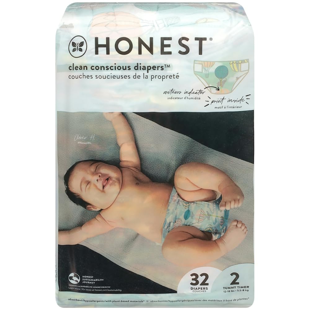The Honest Company Daytime Diapers, Pattern Play Above All, Size 1, 136ct