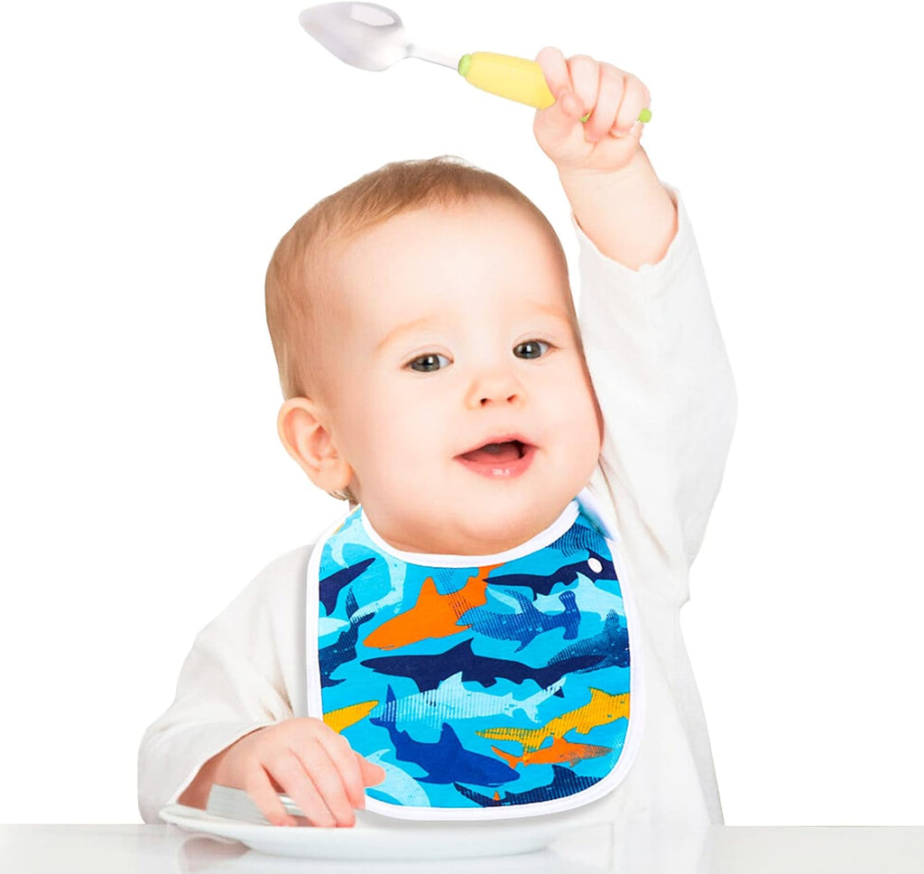 Baby Bibs Soft and Absorbent Cotton Bandana Bibs Set for Boys Girls Newborn Unisex Plain Color 3-36 Months