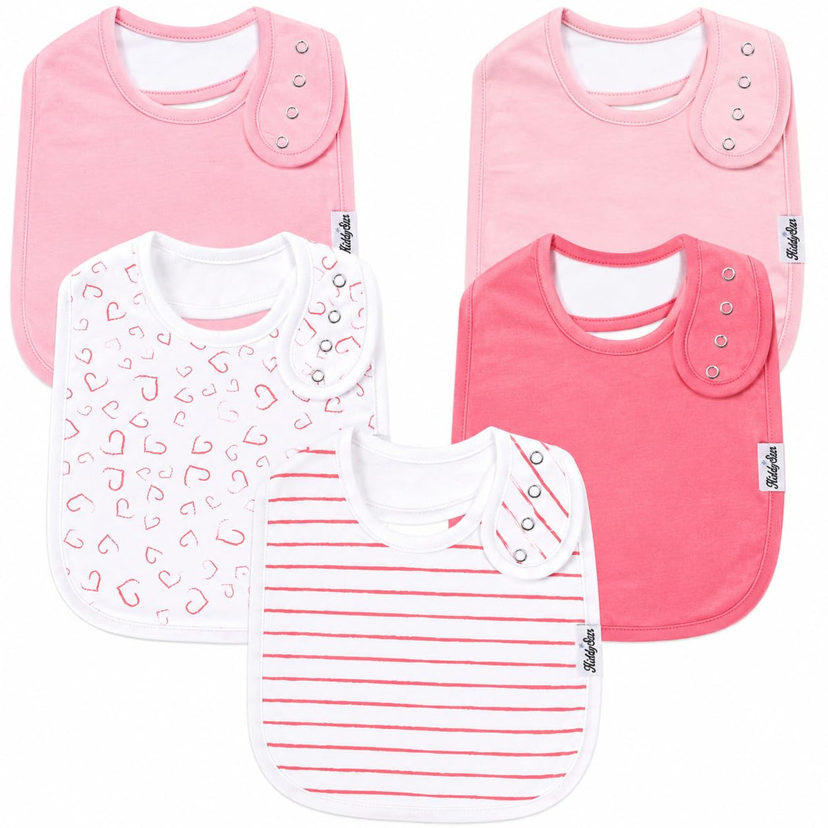KiddyStar Premium Organic Cotton Bibs for Drooling & Teething Babies