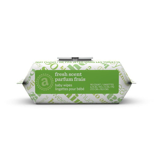 Amazon Elements Baby Wipes, Fresh Scent, Flip-Top Packs, Alcohol-Free, With Cucumber and Aloe, 810 Count, 9 Packs of 90