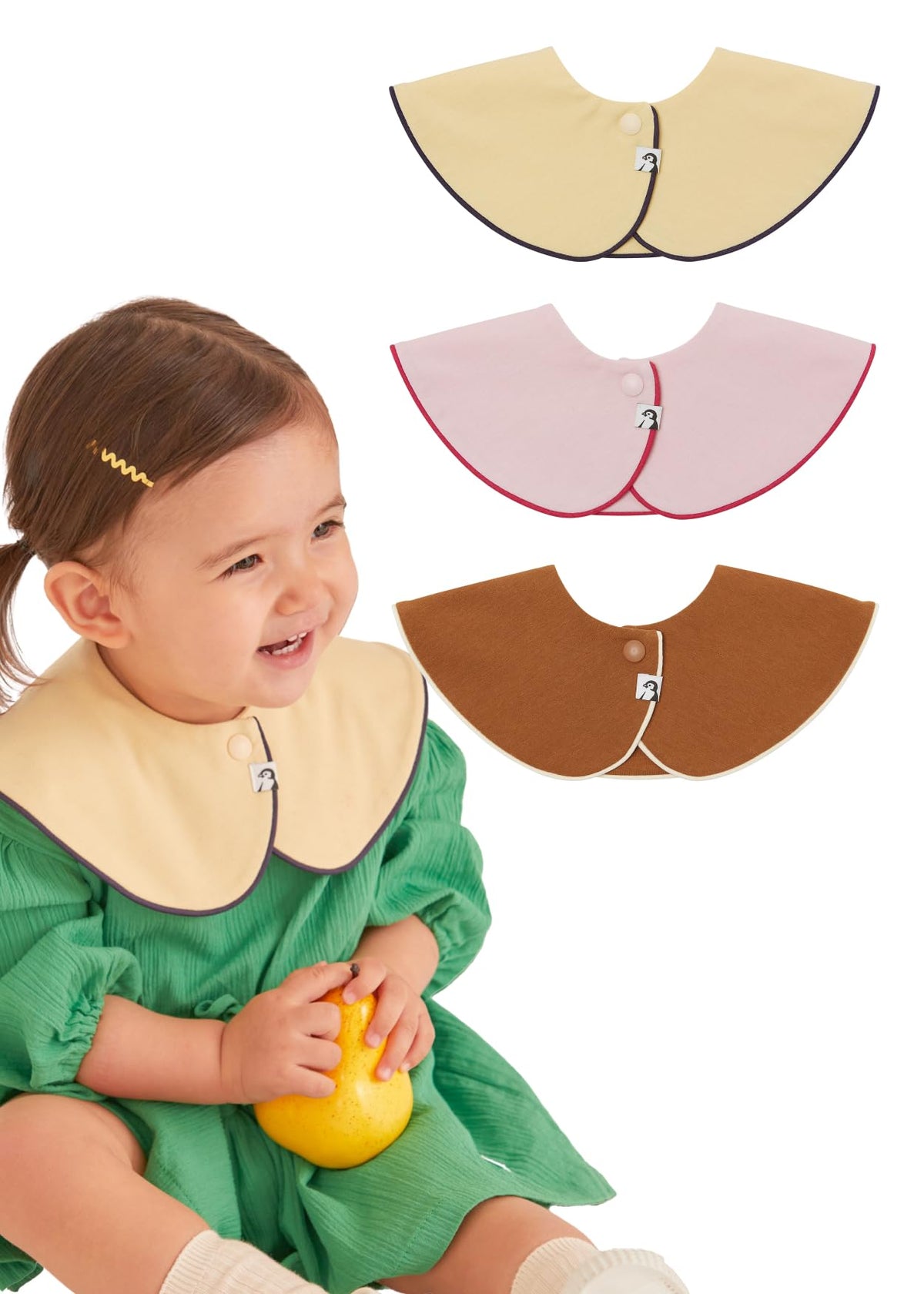 Konny Baby Bib 3/5/7-Pack Set, 360 ° Rotate, Soft and Absorbent Drooling for Toddler Boys Girls Baby Essentials
