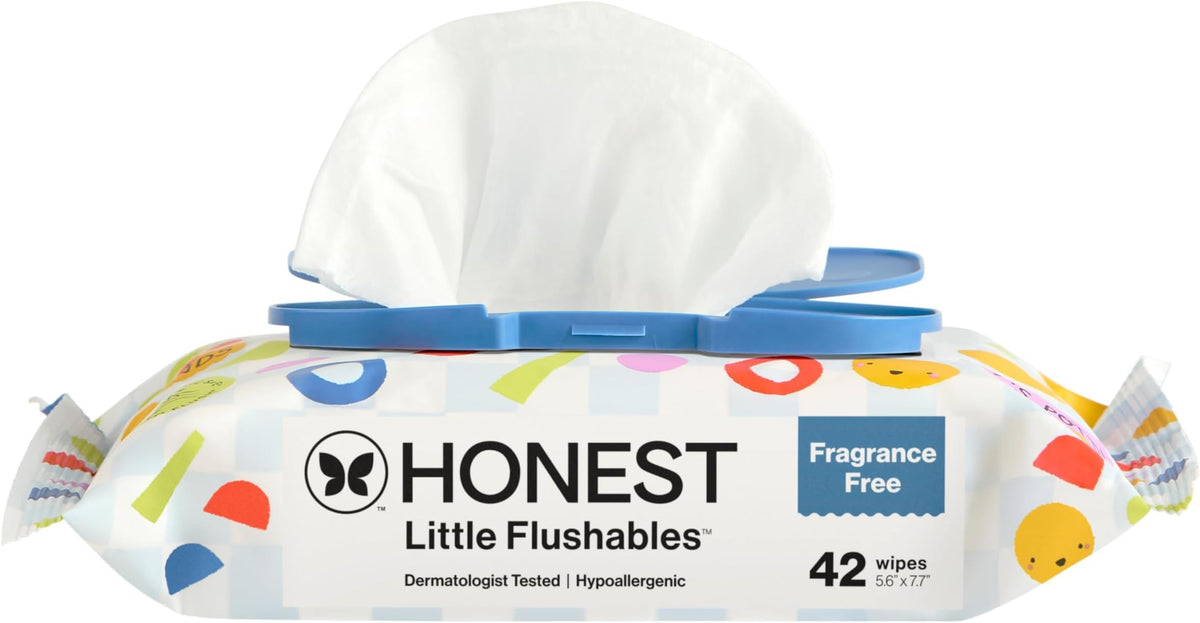 The Honest Company Toddler Flushable Wipes, Hypoallergenic, 126 Count