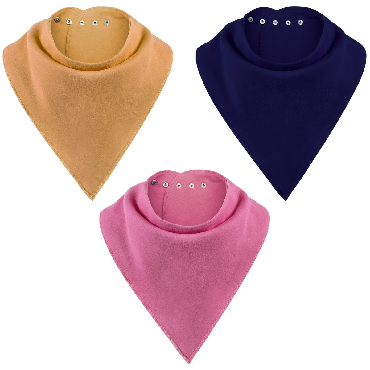 Adult Bandana Bibs 3 Pk, Large Absorbent Cloth Protectors for Senior Elderly, Reusable Cloth Scarf
