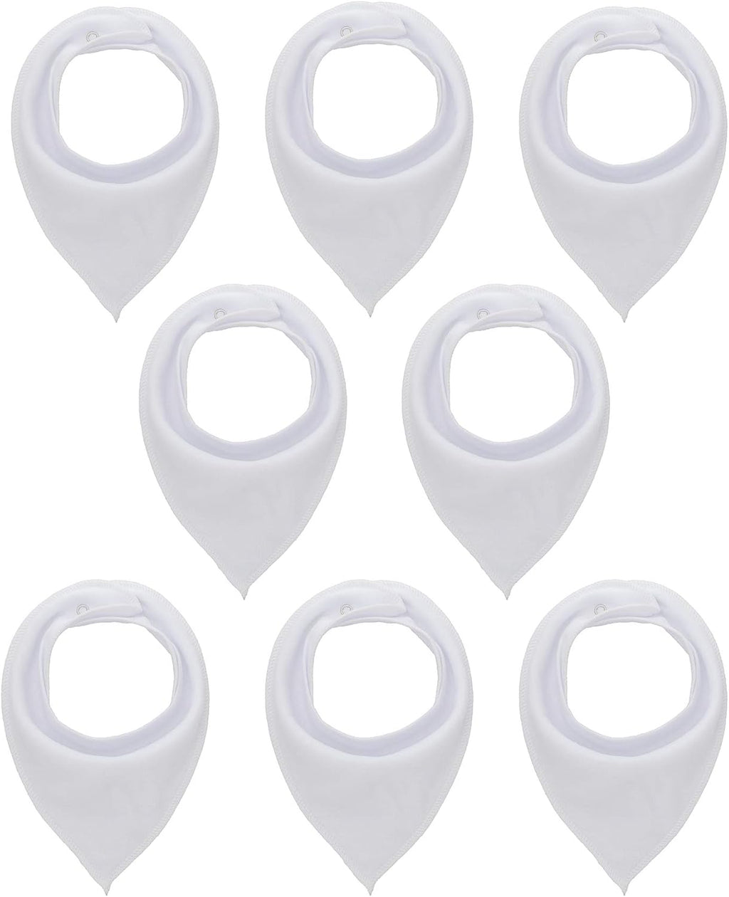 Maiwa Cotton White Bandana Drool Bibs for Baby Girl Boys for Drooling and Teething for 8 Pack
