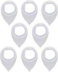 Maiwa Cotton White Bandana Drool Bibs for Baby Girl Boys for Drooling and Teething for 8 Pack