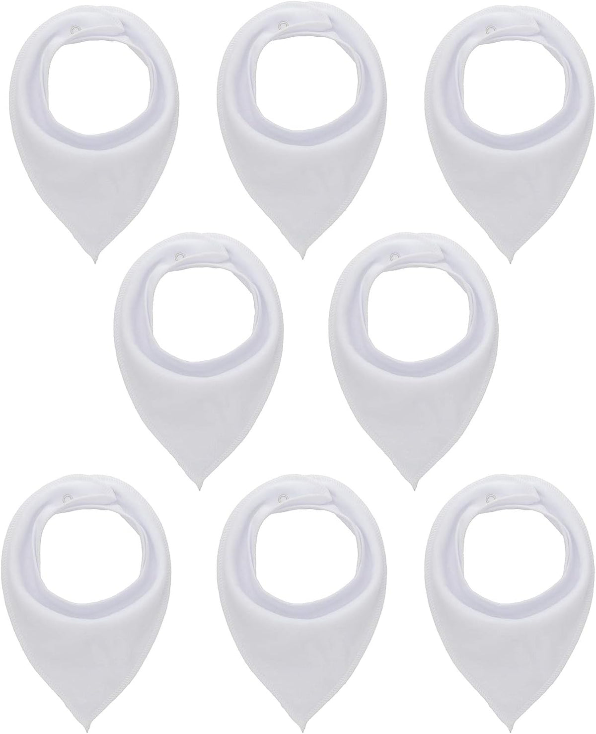 Maiwa Cotton White Bandana Drool Bibs for Baby Girl Boys for Drooling and Teething for 8 Pack