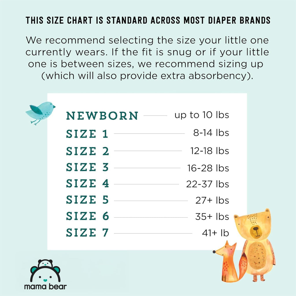 Amazon Brand - Mama Bear Gentle Touch Baby Diapers, Size 3, 42 Count, Wetness Indicator, Stretchy Waistband, Skin Health Alliance Approved