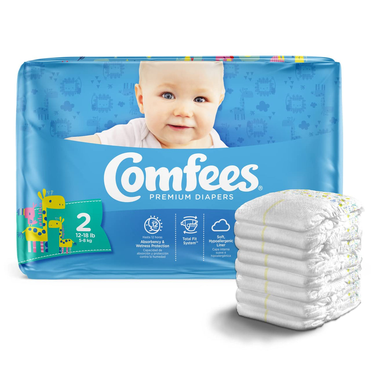 Comfees Premium Baby Diapers with Total Fit System for Boys & Girls, Size 5, 27Count, CMF-5