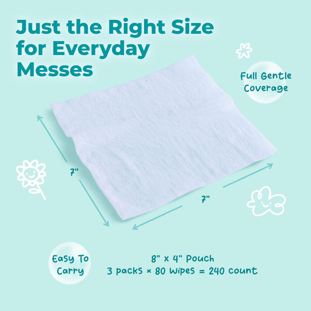 WipeEssentials Baby Wipes for Newborn Care, Unscented - 3 Pack 240 Count