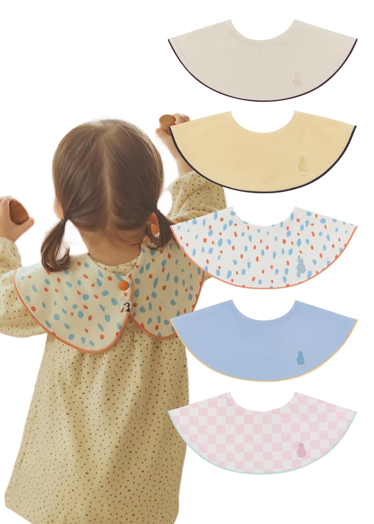 Konny Baby Bib 3/5/7-Pack Set, 360 ° Rotate, Soft and Absorbent Drooling for Toddler Boys Girls Baby Essentials