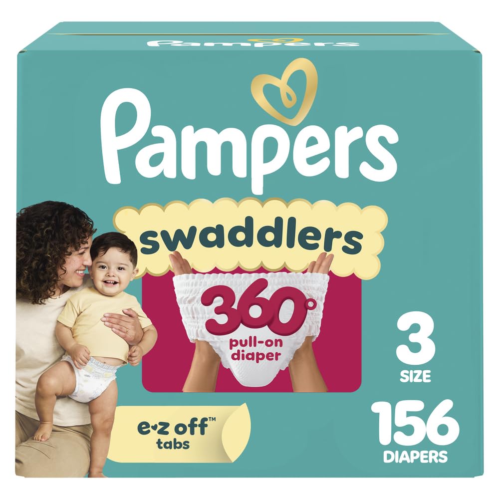 Pampers Diapers - Swaddlers 360° - Size 6, 72 Count, up to 100% Leakproof Comfy Dry Fit, Designed for Easy Changes, Pull On Baby Diaper