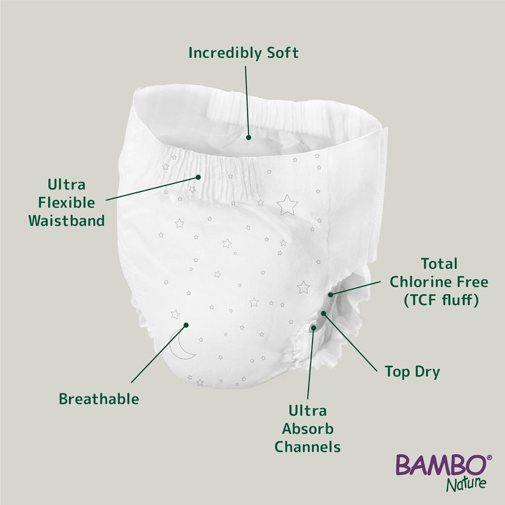 Bambo Nature Premium Dreamy Night Pants, Pull Up Pants, Eco-Labeled Night Time Diapers, Secure, Comfortable, Skin Friendly : Children Aged 8-15 Years, 10 Count