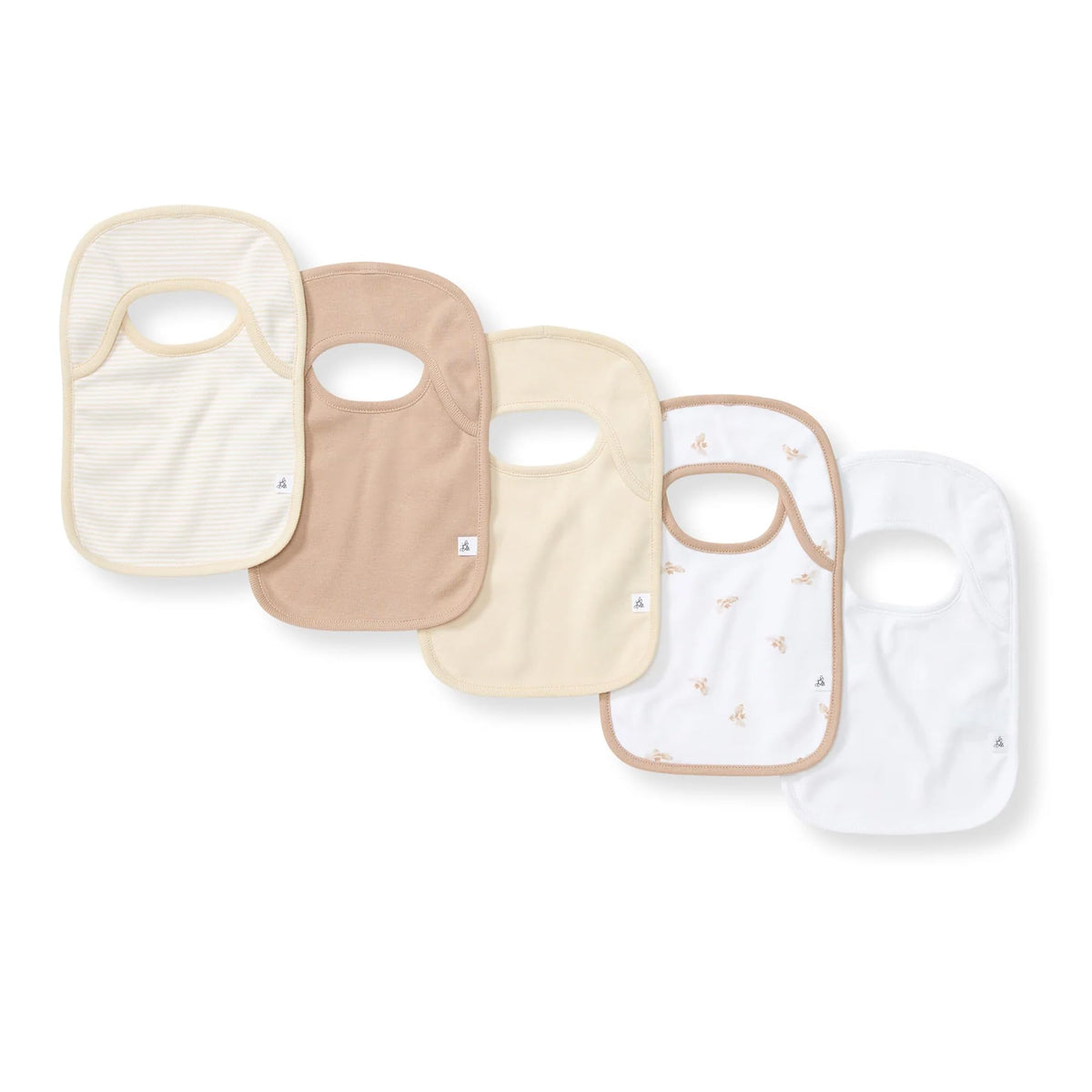 Burt’s Bees Baby Unisex Baby Bibs, Lap-Shoulder Drool Cloths, 100% Organic Cotton with Absorbent Terry Towel Backing Bibs