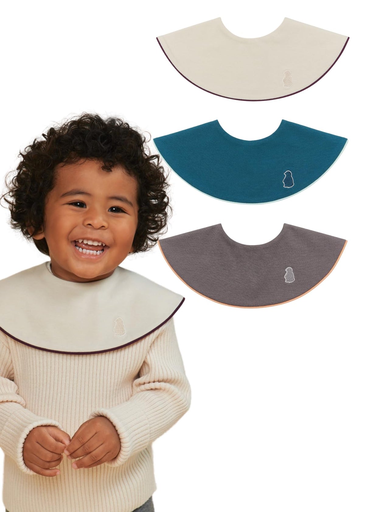 Konny Baby Bib 3/5/7-Pack Set, 360 ° Rotate, Soft and Absorbent Drooling for Toddler Boys Girls Baby Essentials