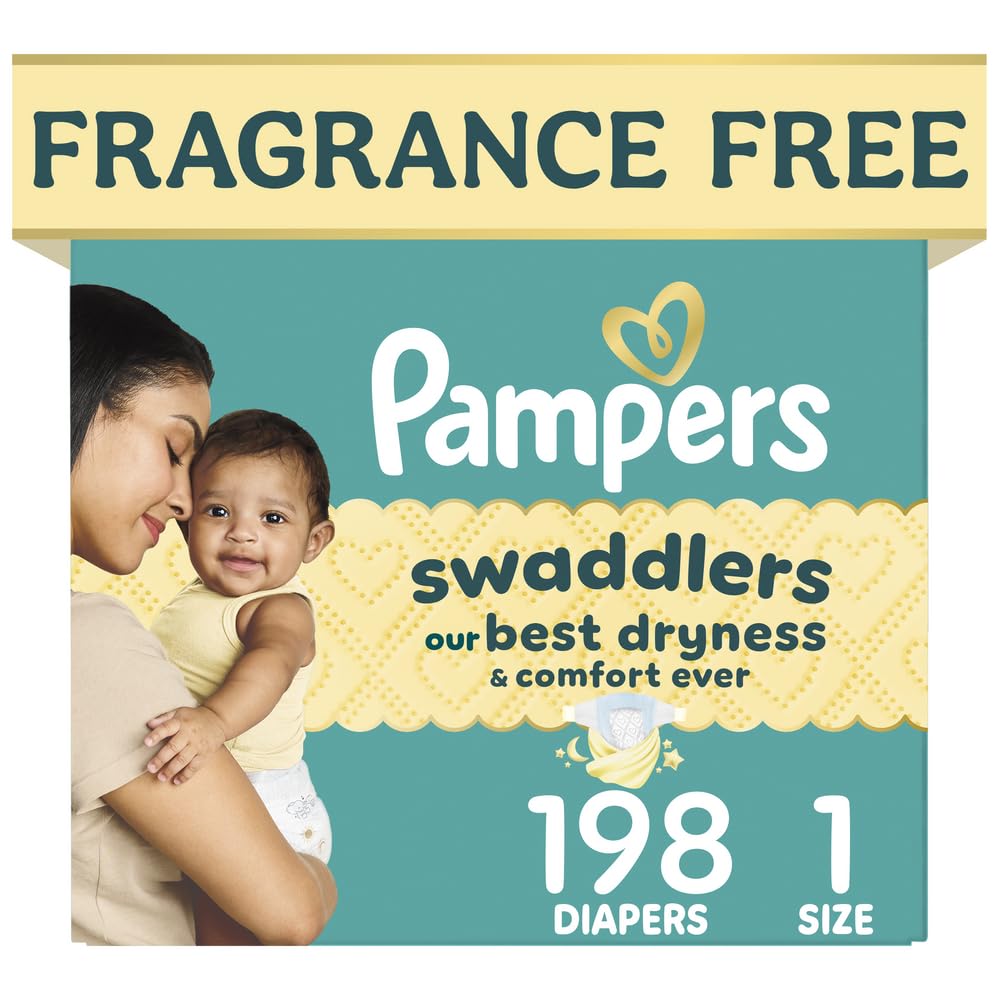 Swaddlers Diapers, Size 1 (8-14 lbs), 96 Count, Fragrance Free, Hypoallergenic, Absorbent, Pediatrician Recommended, Skin Safe