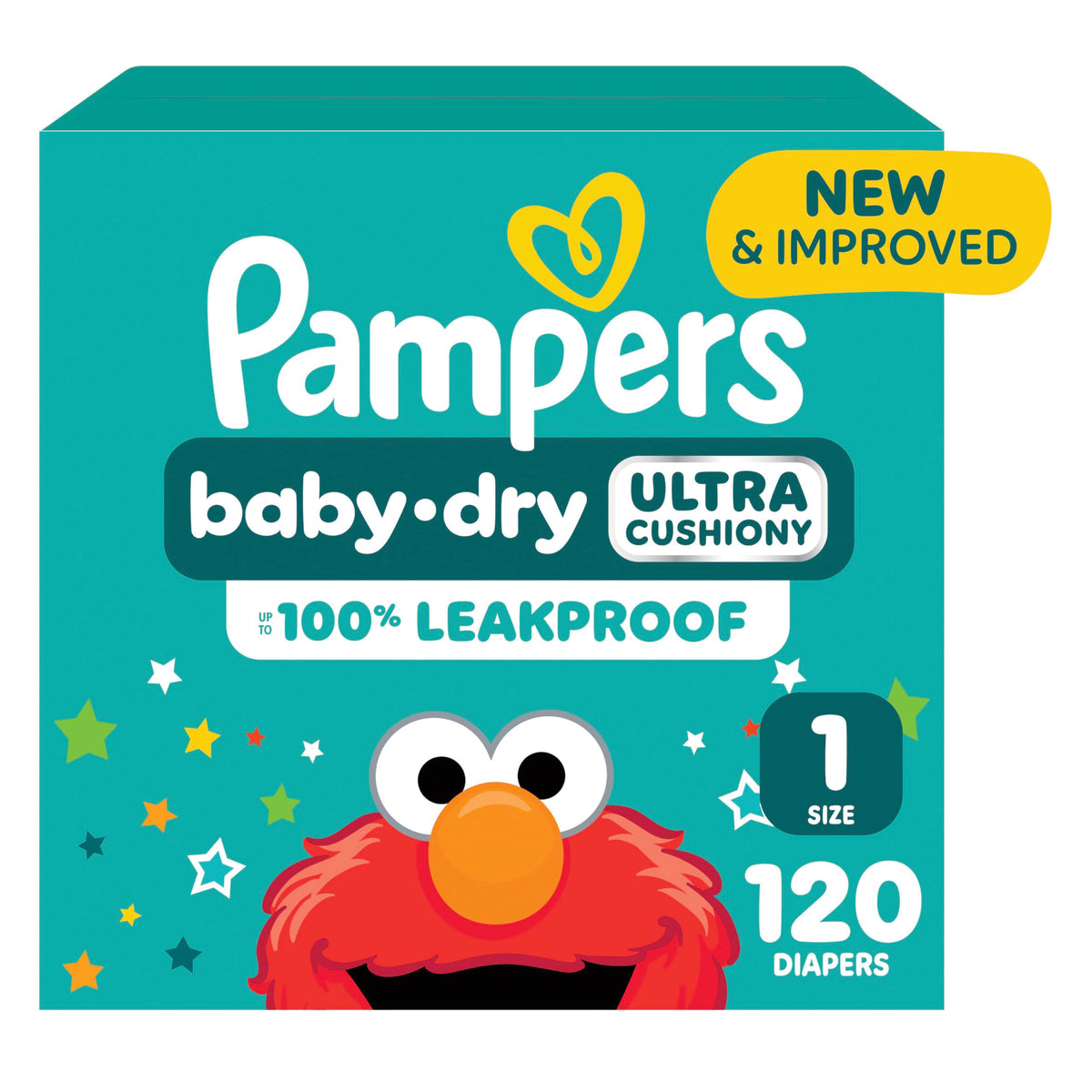 Pampers Baby Dry Ultra Cushiony Diapers, Size 7 (26-50 lbs), 108 Count, Up to 100% Leakproof