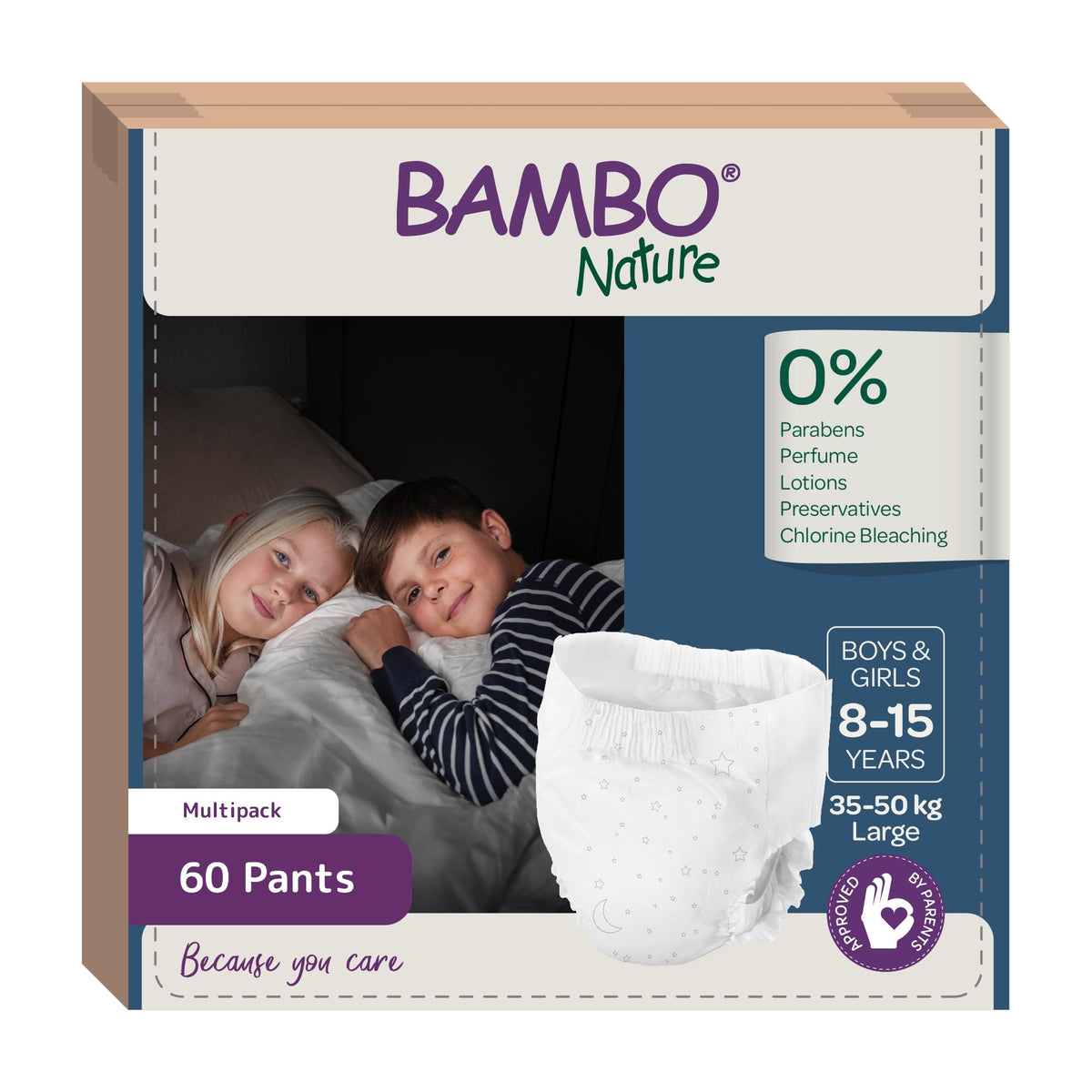 Bambo Nature Premium Dreamy Night Pants, Pull Up Pants, Eco-Labeled Night Time Diapers, Secure, Comfortable, Skin Friendly : Children Aged 8-15 Years, 10 Count