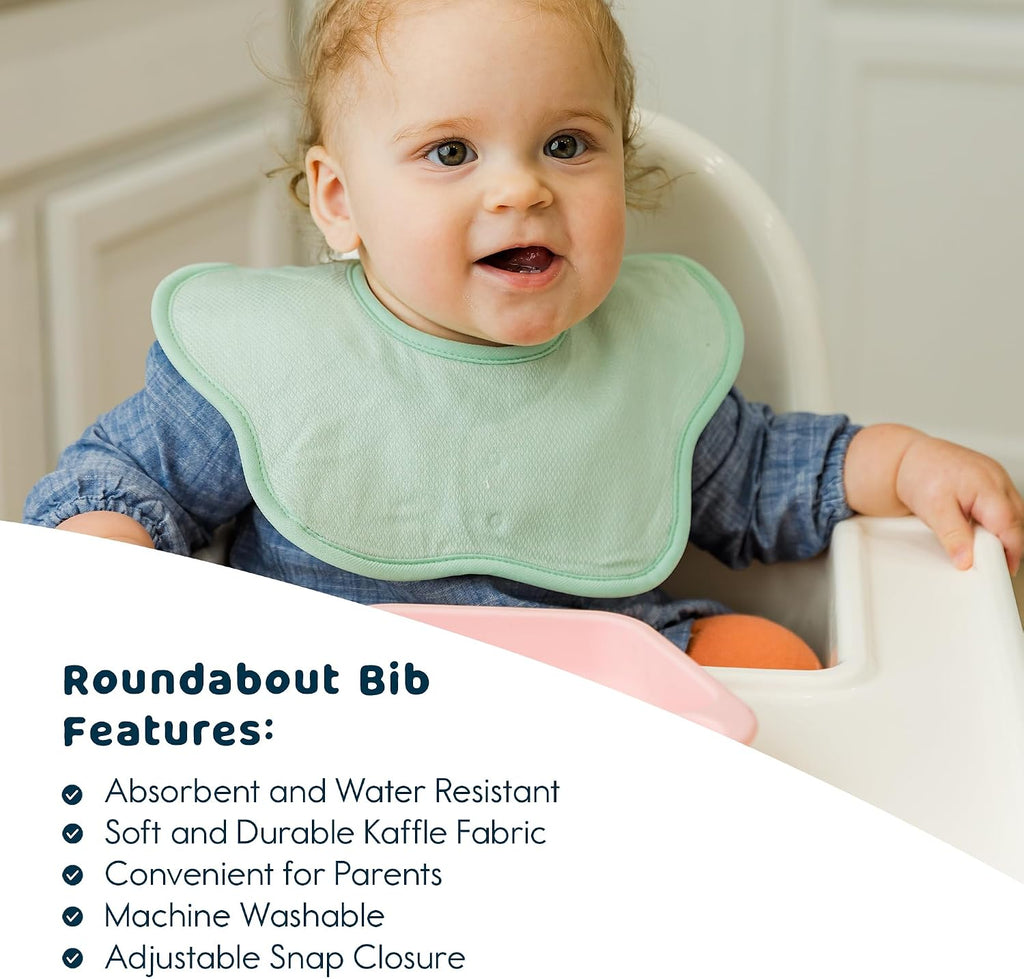 Tiny Twinkle Roundabout Drool Bibs 3 Pack - 360 Rotating Water Resistant and Absorbent Teething Baby Bibs