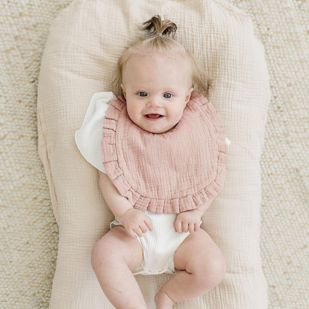 MairMore Muslin Baby Bibs, Ruffle Edge Drool Bibs, 6-Pack