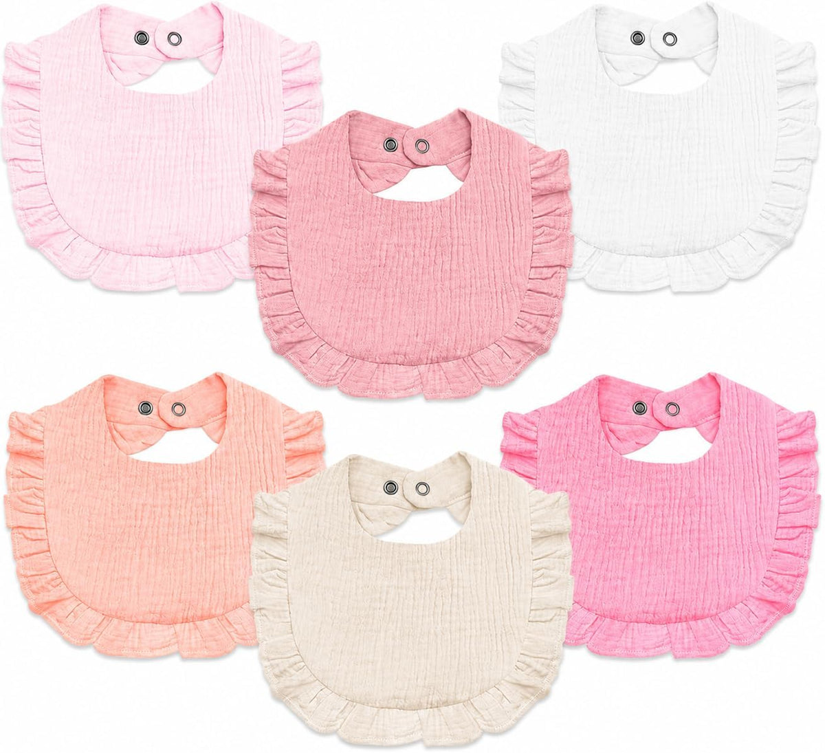 NISXABEBE Baby Muslin Bibs,6 Pcs Drool Bandana Bibs for Baby Girl Drooling and Teething,Soft and Absorbent Cotton for Newborn