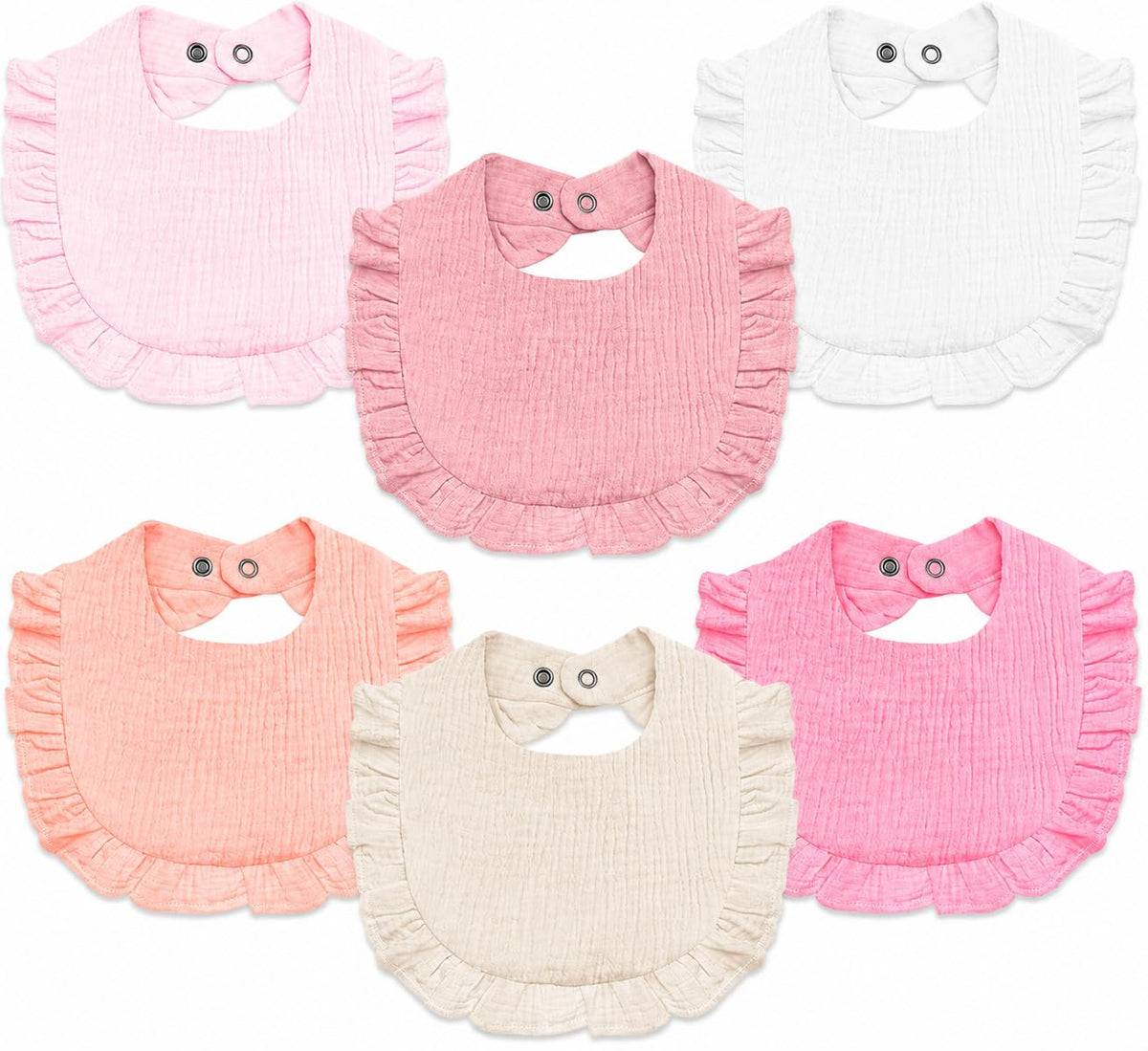 NISXABEBE Baby Muslin Bibs,6 Pcs Drool Bandana Bibs for Baby Girl Drooling and Teething,Soft and Absorbent Cotton for Newborn